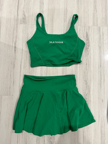 Green 2 Piece Skirt Set