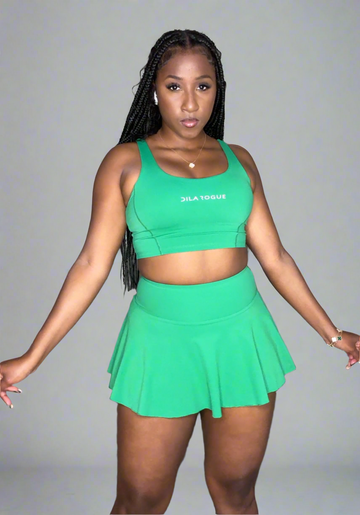 Green 2 Piece Skirt Set