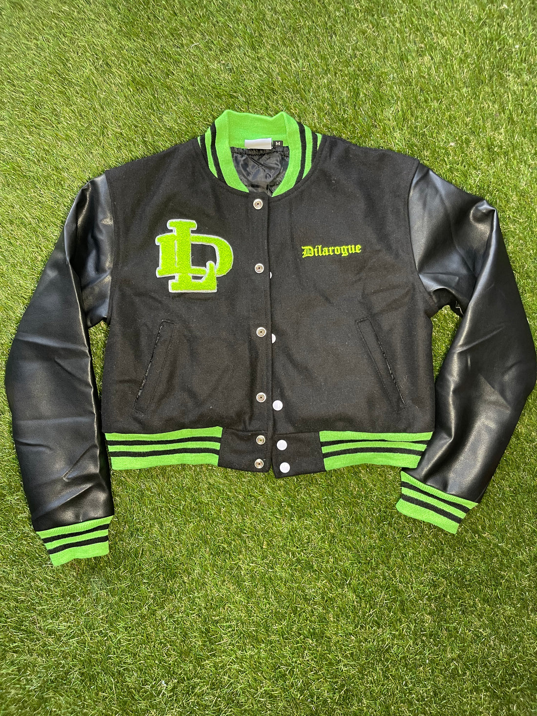 DRIPORA® Flower Embroidered Varsity Jacket